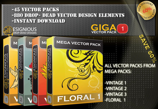 Mega and Giga Vector Packs added