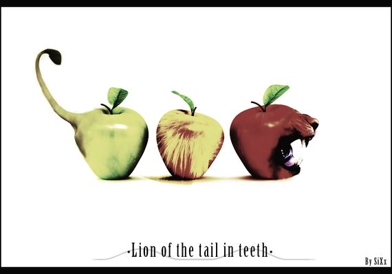 lion-shaped apples