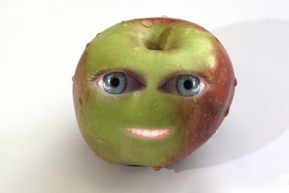 apple with eyes