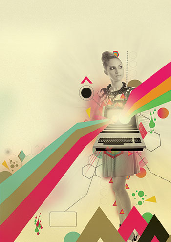 retro-poster-with-woman-holding-old-computer