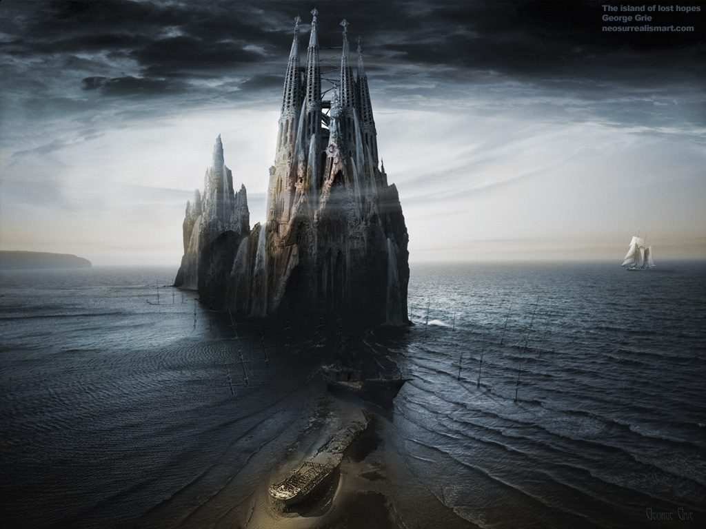Fantasy image with a Gothic inspired cathedral