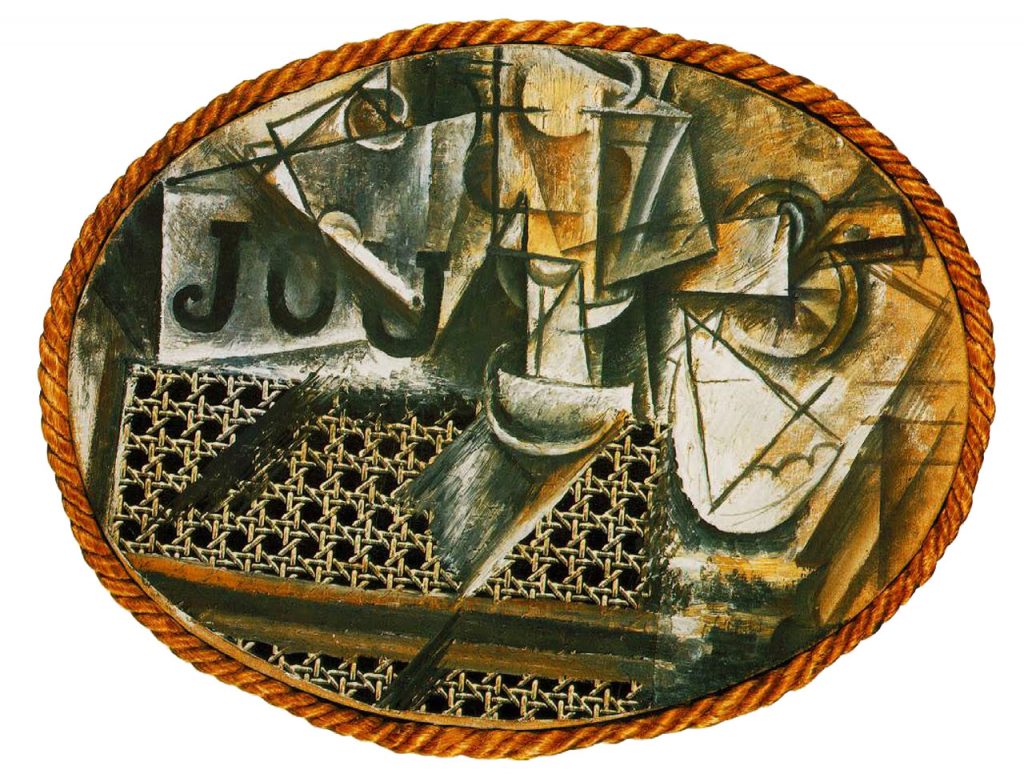 picasso-1912-still-life-with-chair-caning-1st-collage-synthetic-cubism1