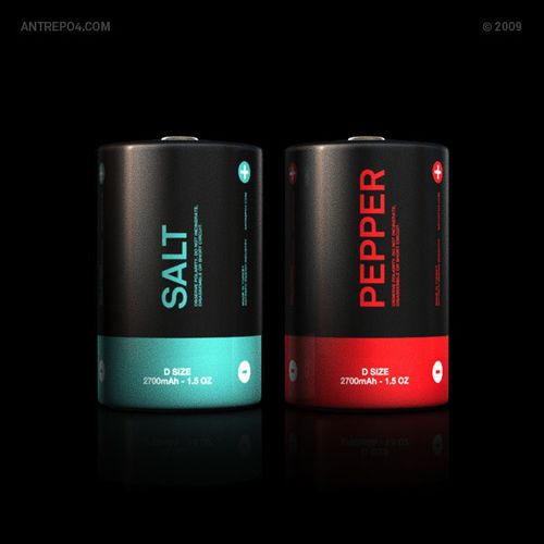 battery salt and pepper shaker design