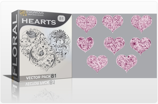 Floral Vector Pack 81 - Floral Hearts