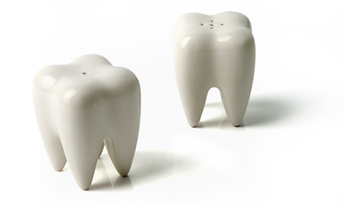tooth salt and pepper shaker
