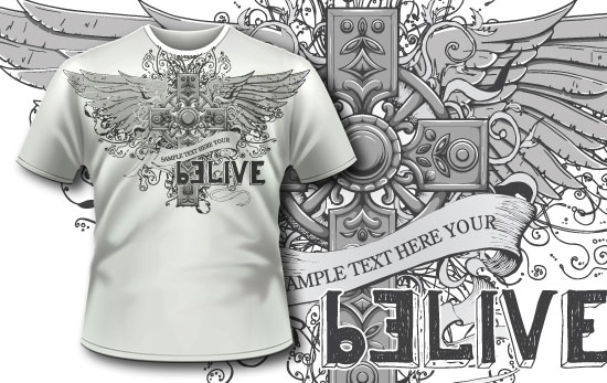 t-shirt-design-303-cross-and-wings