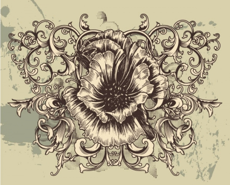 img-vintage-floral-background-with-hibiscus-vector