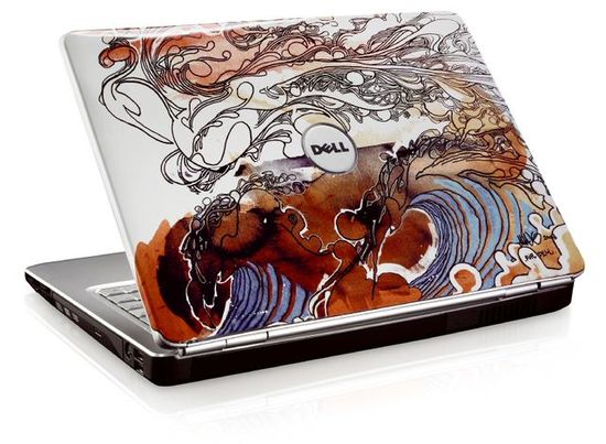 abstract watercolor illustration for laptop skin