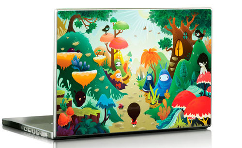 colorful forest design for laptop skin