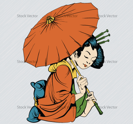 vector geisha