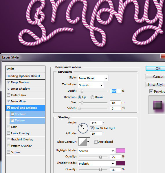 Create Candy Cane Typography with Photoshop Step 28-4