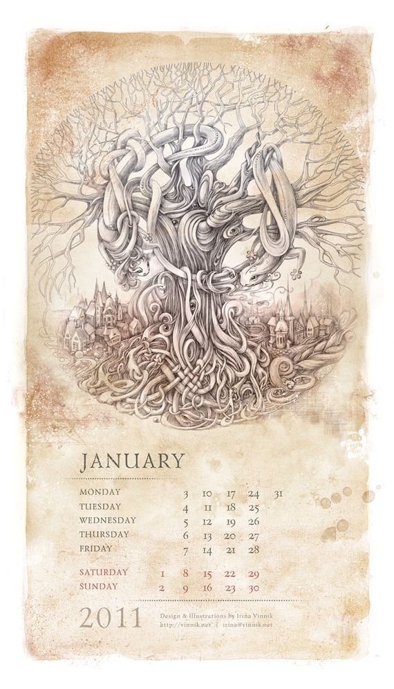 Calendar design for the year 2011 6