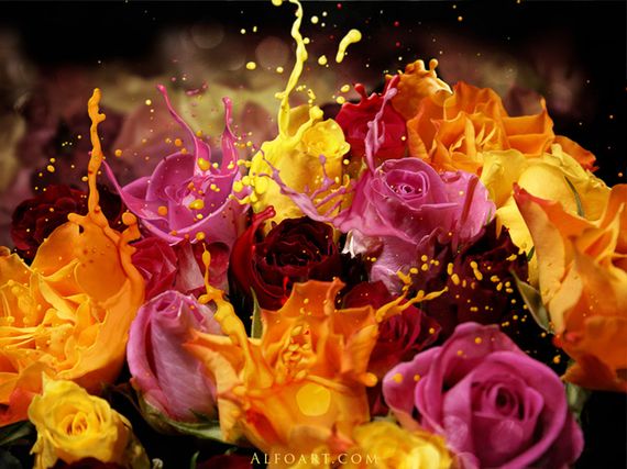 roses bouquet splash effect photoshop tutorial