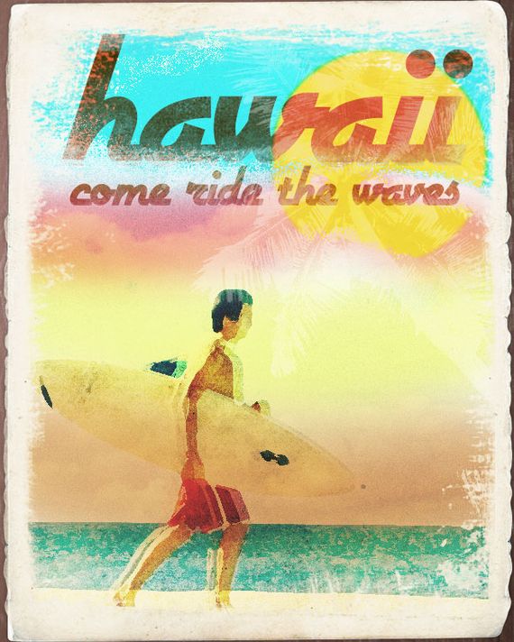 vintage hawaii beach ad photoshop tutorial