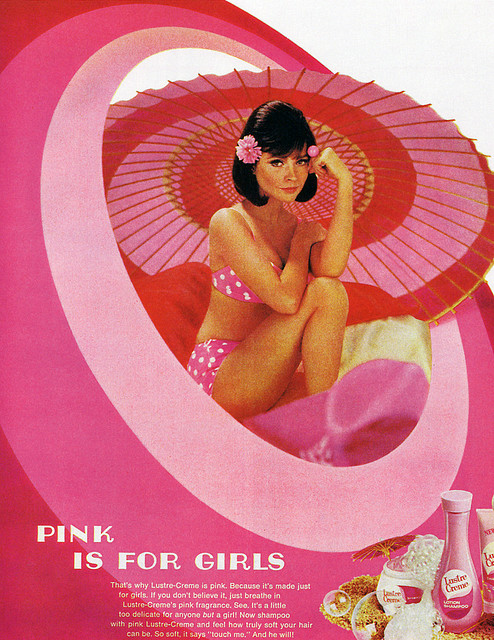 Lustre Cream Pink is for girls Print Ad 1960s