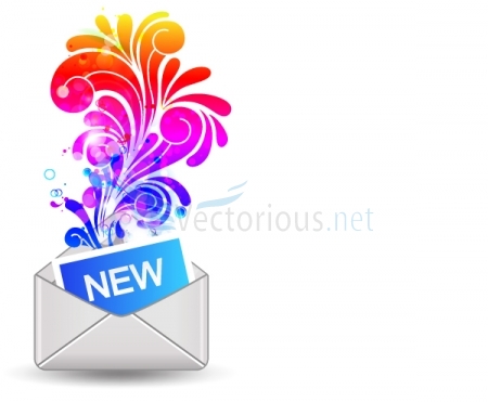 1332-mail icon with colorful floral