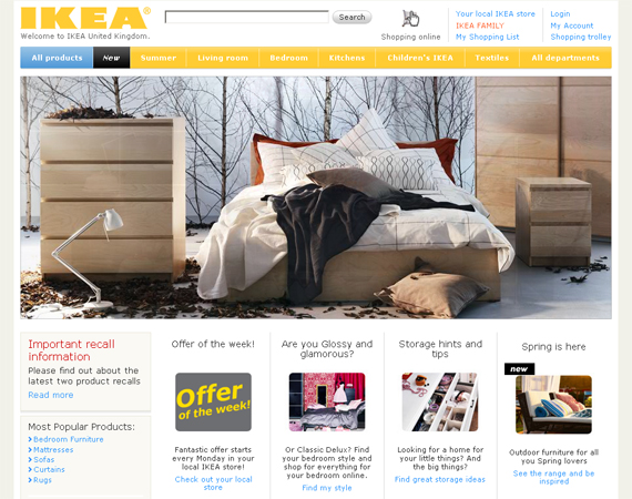Color Psychology in Web Design -IKEA
