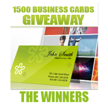 1500 Business Cards Giveaway Winners