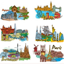 Amsterdam, Paris and More: Famous Cities Vector Pack