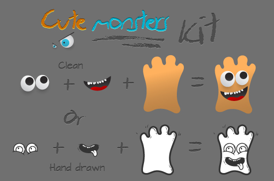 Cute monsters creation kit