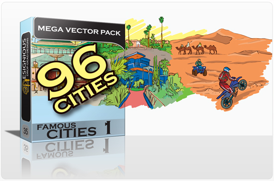 Famous Cities Mega Vector Pack 1