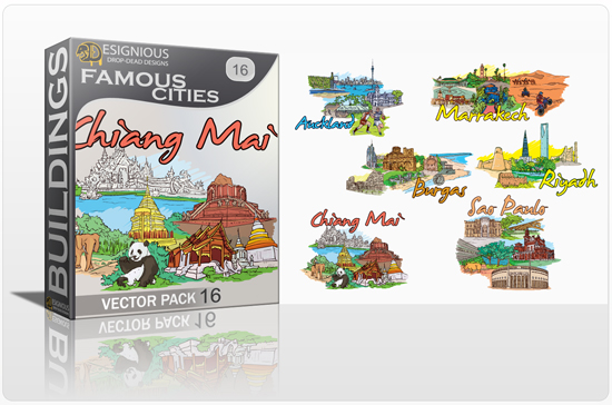 Famous Cities Vector Pack 16