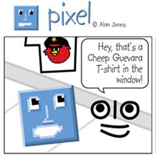 Cheep Guevara T-shirt – Pixel Comic Strip #6 by Alan Jones