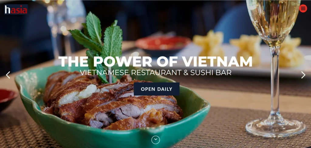 Hasia best restaurant website designs