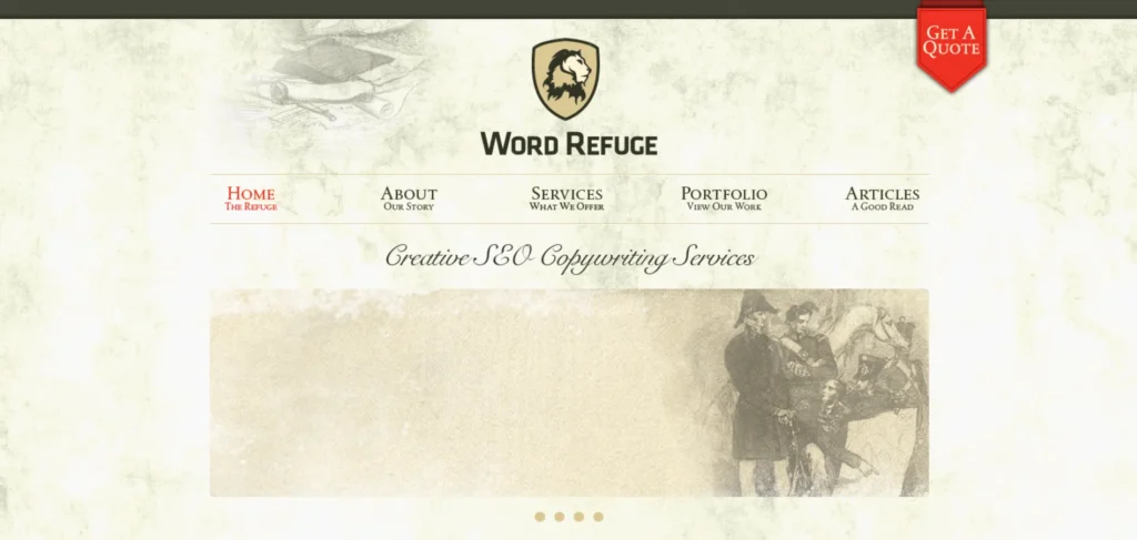 Word Refuge homepage