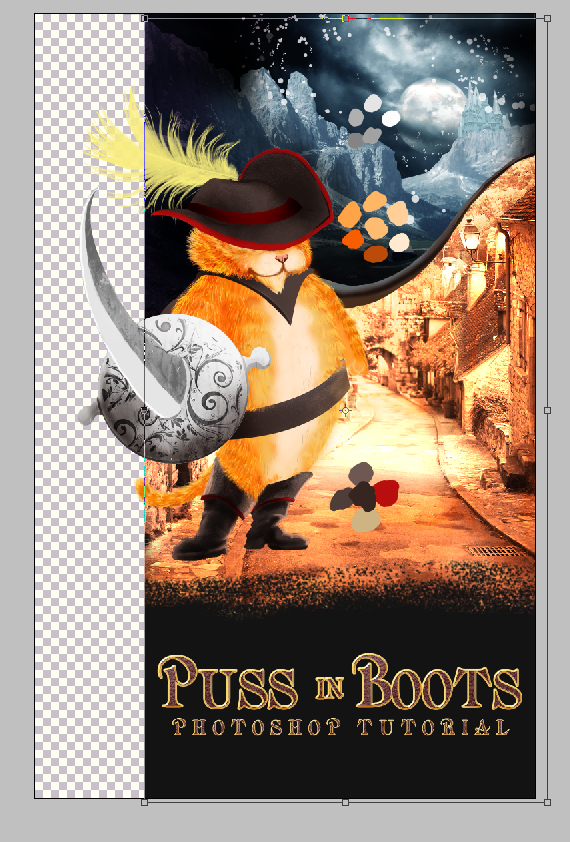 create a Puss in Boots movie poster step 41.1
