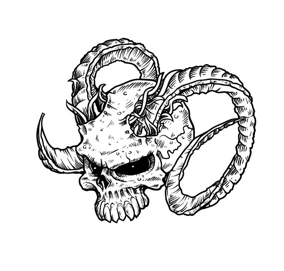 evil skull drawings