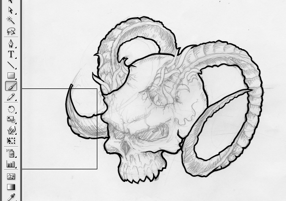 how to draw a evil skull