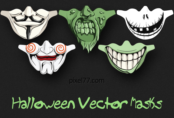 Download Giveaway - Win 5 Scary Halloween Vector Masks! - PIXEL77