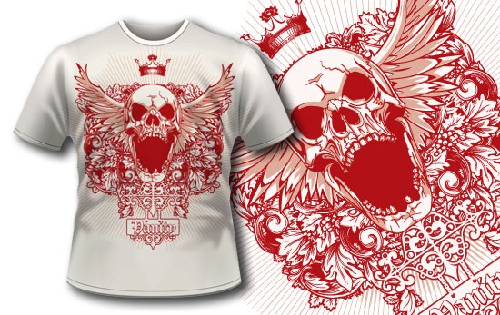 t-shirt design 236 with skull