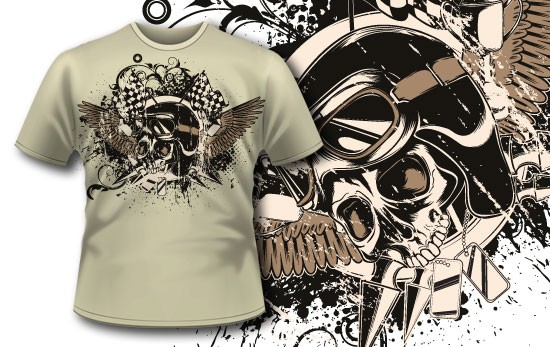 t-shirt design with skull designious175