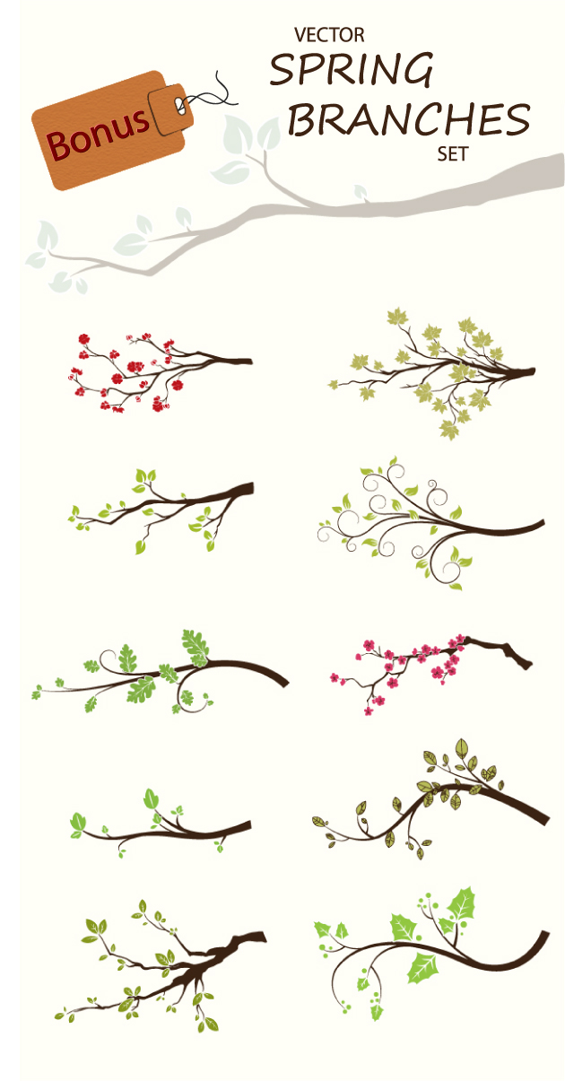 Spring Branches Photoshop Brushes
