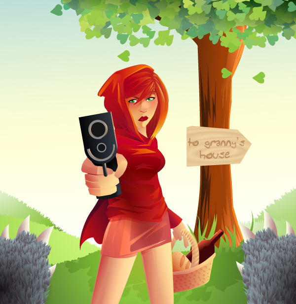 Red Riding Hood Vector Illustration banner