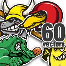 20 Brand New T-shirt Designs, 10 Mascots Vector Packs & Freebie from Designious.com