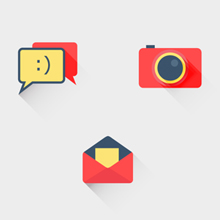 Free Vector of the Day #462: Flat Shadowed Icons