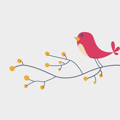 Free Vector of the Day #576: Bird on a Branch