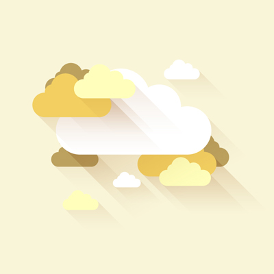 Free Vector of the Day #564: Flat Shadowed Clouds