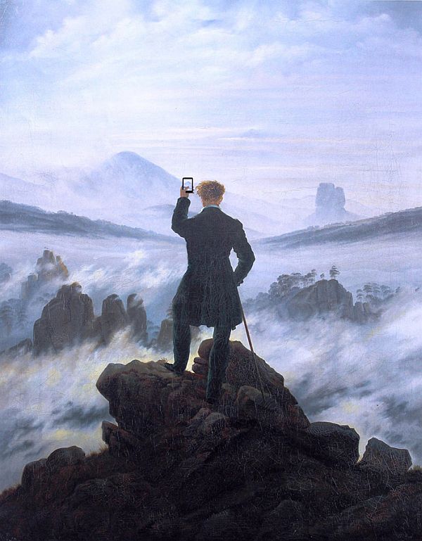 famous paintings recreated - Caspar David Friedrich Wanderer Above The Sea of Fog