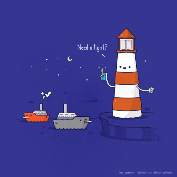 Witty-Illustrations-by-Nabhan-Abdullatif-Visual-Puns-with-Everyday-Objects-15