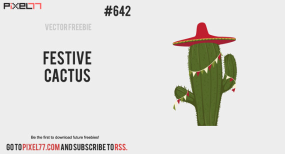 Free Vector of the Day #642: Festive Cactus Vector - PIXEL77