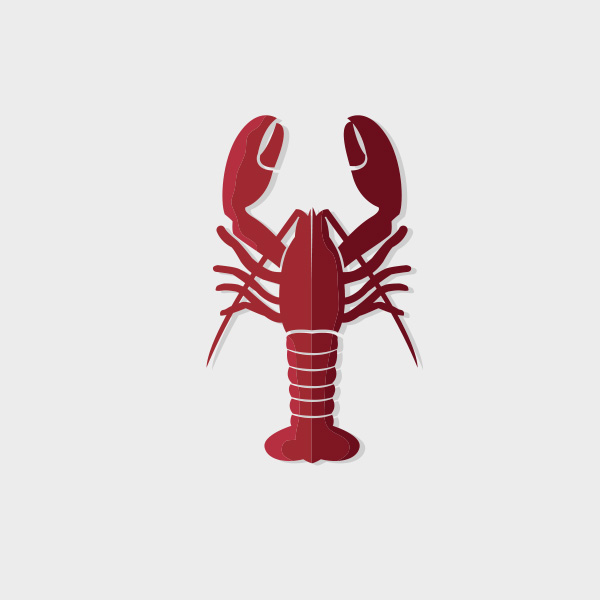 Free Vector of the Day #658: Shadowed Lobster Vector