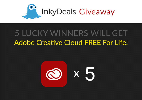Giveaway: Enter to win 5 x Adobe Creative Cloud Free FOR LIFE