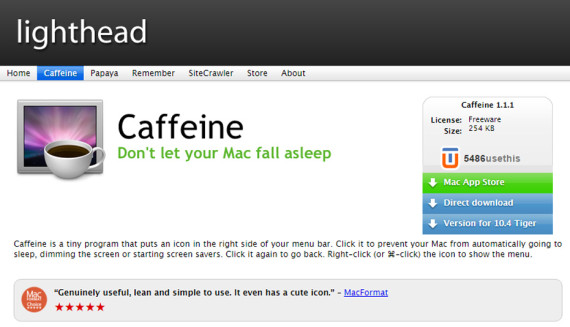 update for caffeine for mac