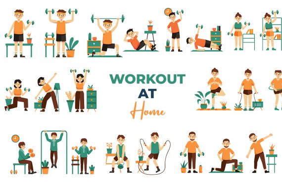 Workout From Home By Davin Vector