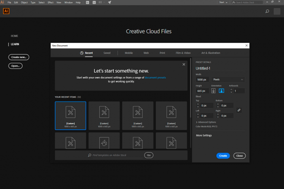 adobe illustrator built-in presets