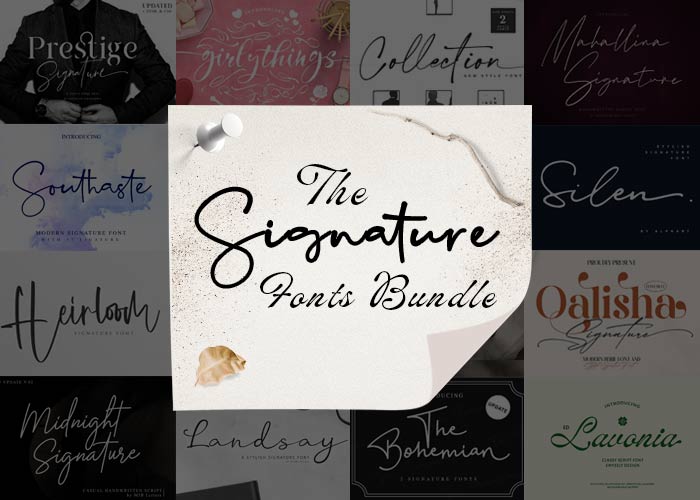 Image of signature fonts bundle
